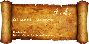 Alberti Levente névjegykártya